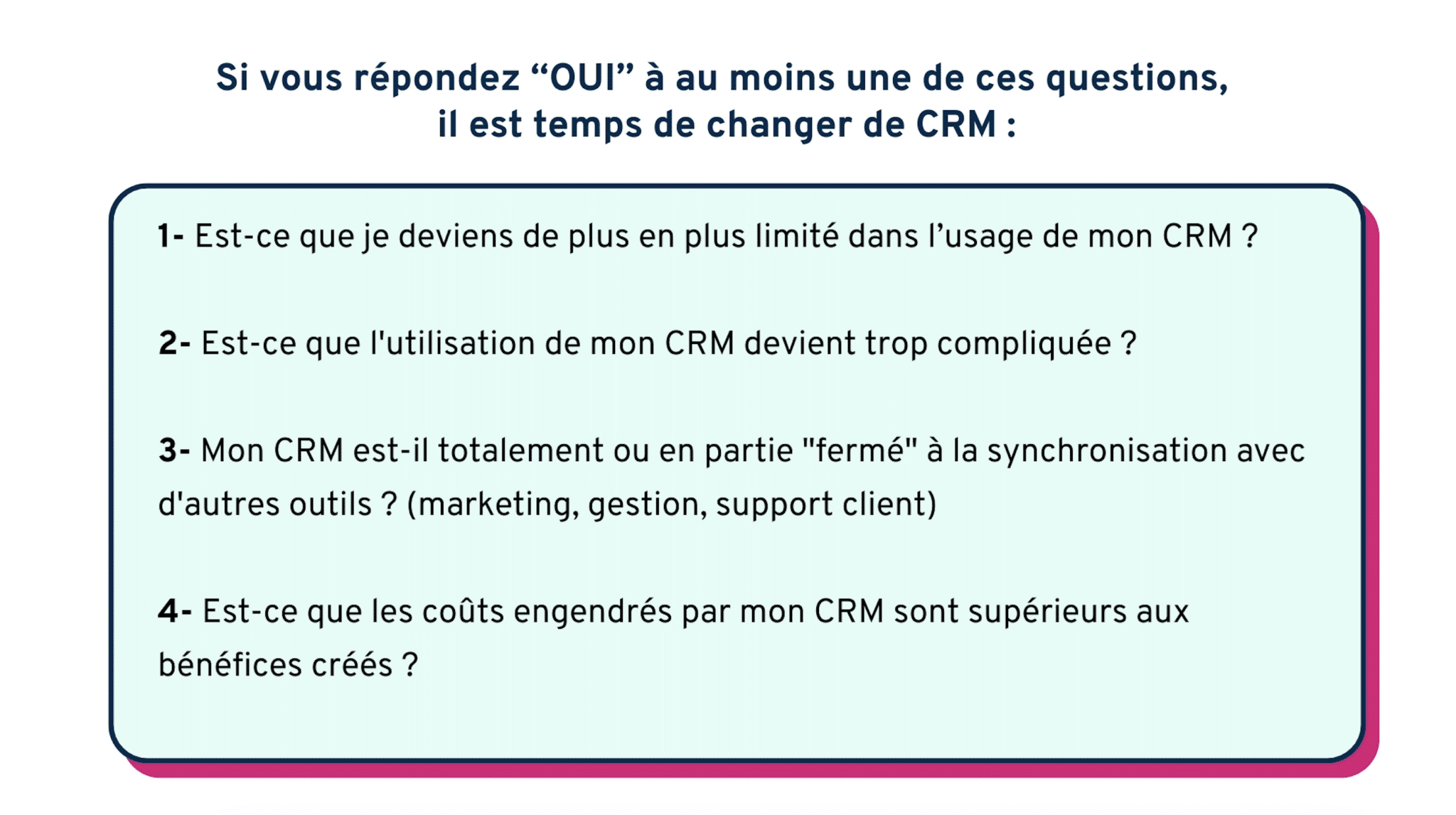 Questions sur le CRM